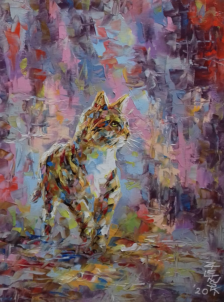 koty-obraz-olejny-zielinski-abstrakcja